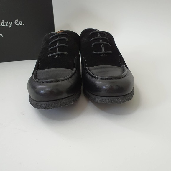Vintage Foundry Basalt Oxford Leather Suede Black Dress Shoes Size 10 main image 4
